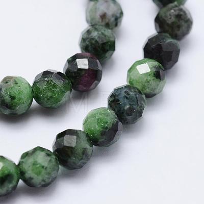 Natural Ruby in Zoisite Beads Strands G-J369-15-5mm-1