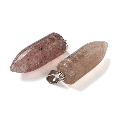 Natural Strawberry Quartz Pointed Pendants G-B127-18P-03-1