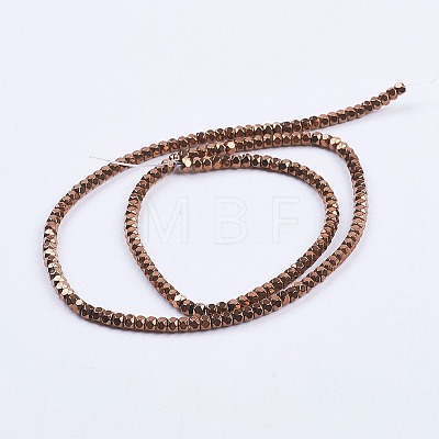 Electroplate Non-Magnetic Synthetic Hematite Beads Strands G-F562-S04-1