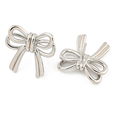 Rack Plating Brass Bowknot Stud Earrings EJEW-M247-16P-1