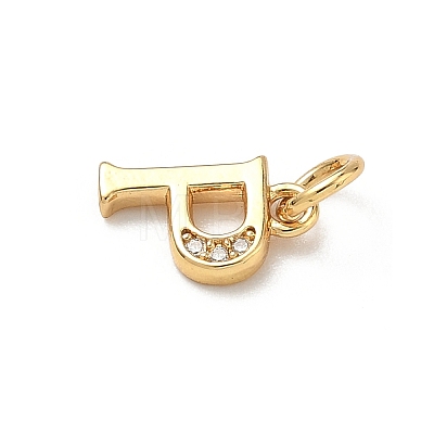 Brass Micro Pave Cubic Zirconia Charms KK-I382-03G-P-1