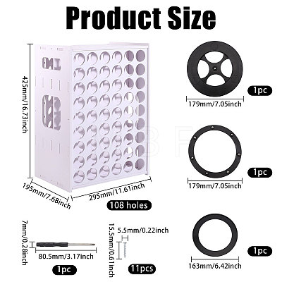 108-Hole Rotatable Plastic Paint Racks ODIS-WH0043-317-1