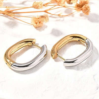 Rectangle Ion Plating(IP) 304 Stainless Steel Hoop Earrings for Women EJEW-L287-059GP-1
