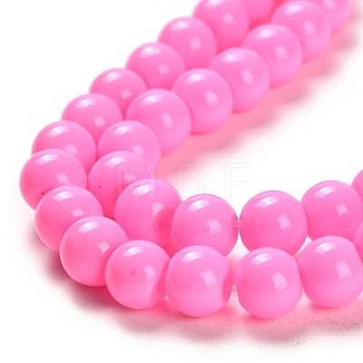 Painted Glass Bead Strands DGLA-S071-6mm-B8-1