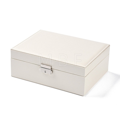 PU Imitation Leather Jewelry Organizer Box with Lock CON-P016-B04-1