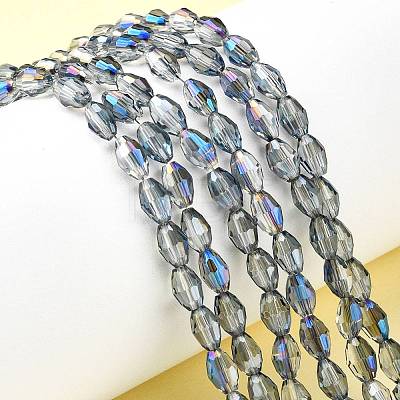 Electroplate Glass Beads Strands EGLA-J013-4x6mm-H03-1