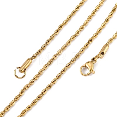 Trendy Men's 304 Stainless Steel Rope Chain Necklaces NJEW-M072-F-01-1