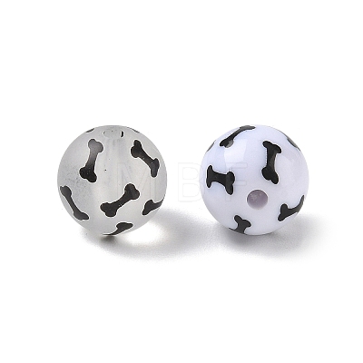 Printed Opaque & Frosted Transparent Acylic Beads AC-CBAE004-05C-1