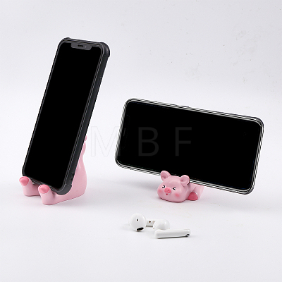 Globleland 2Pcs 2 Style Cute Pig Resin Mobile Phone Holders AJEW-GL0001-57-1