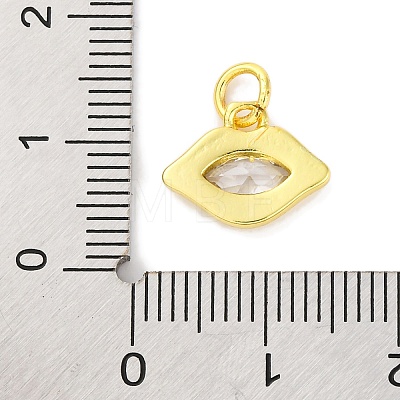 Rack Plating Brass Micro Pave Cubic Zirconia Charms KK-F881-04G-04-1