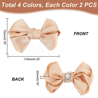   8Pcs 4 Colors Detachable Polyester Satin Bowknot Shoe Decoration AJEW-PH0011-27-1