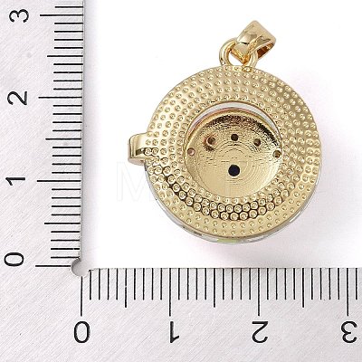 Brass Micro Pave Cubic Zirconia with Glass Pendents KK-Q815-02G-09-1