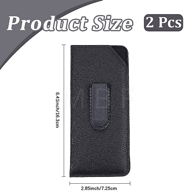 2Pcs PU Leather Rectangle Eyeglass Bag DIY-CN0004-07-1