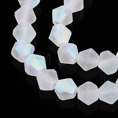 Imitate Austrian Crystal Bicone Frosted Glass Beads Strands GLAA-F029-TM4mm-A13-1