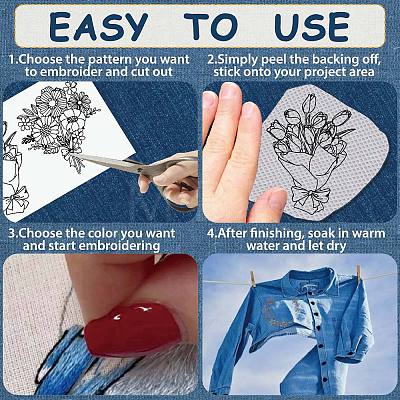 Non-Woven Embroidery Aid Drawing Sketch DIY-WH0538-007-1