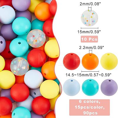 100Pcs Silicone Beads SIL-CA0001-13-1