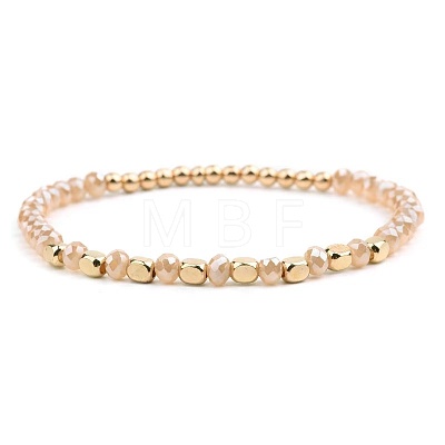 Narual White Jade & Synthetic Non-magnetic Hematite Beads Stretch Bracelets for Women LS-KP6261-10-1