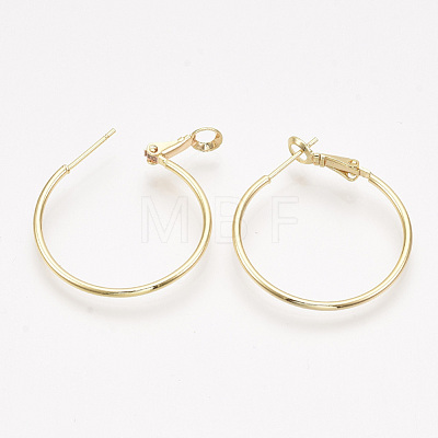Brass Hoop Earrings KK-T038-580G-NF-1