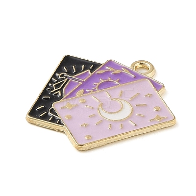 Tarot Style Alloy Eanaml Pendants PALLOY-S184-02G-C-1