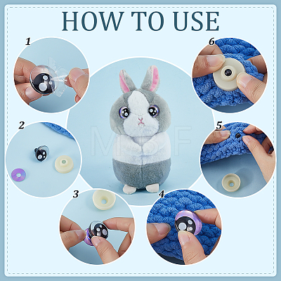 24Bags 12 Colors Resin Craft Safety Eyes DOLL-PH0001-66-1