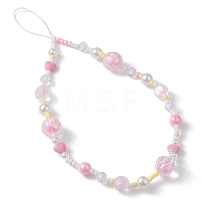 Acrylic Beaded Mobile Straps HJEW-JM01229-1