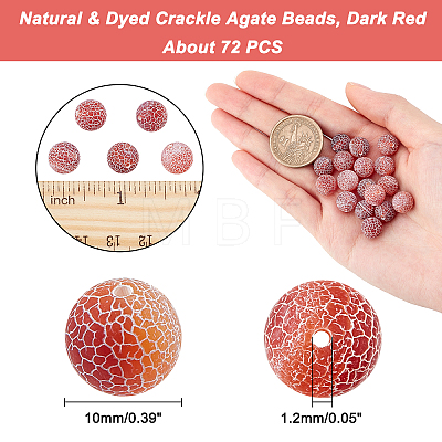 ARRICRAF Natural & Dyed Crackle Agate Beads Strands G-AR0003-41C-10mm-1