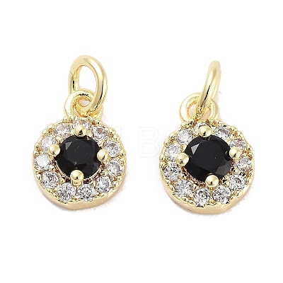 Brass Micro Pave Cubic Zirconia Charms KK-C051-12G-01-1