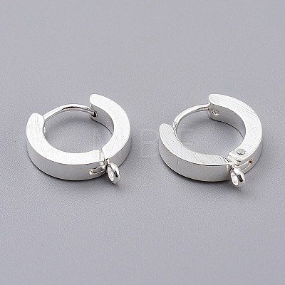 304 Stainless Steel Huggie Hoop Earrings Findings STAS-I167-01A-S-1