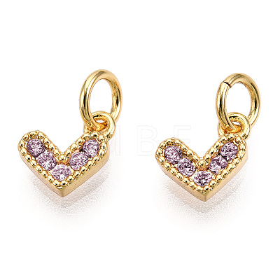 Brass Micro Pave Cubic Zirconia Charms KK-N227-33G-09-NF-1