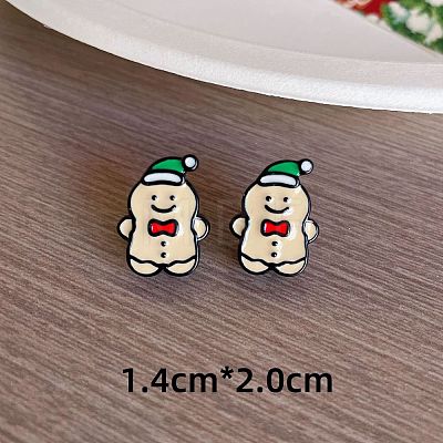 Christmas Theme Resin Stud Earrings FS-WG62E75-10-1