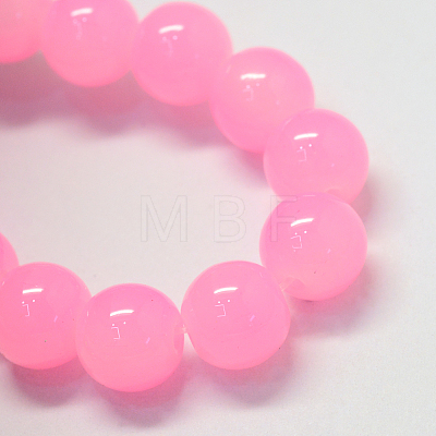 Baking Painted Imitation Jade Glass Round Bead Strands DGLA-Q021-4mm-45-1