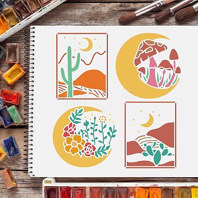 Plastic Reusable Drawing Painting Stencils Templates DIY-WH0172-395-1