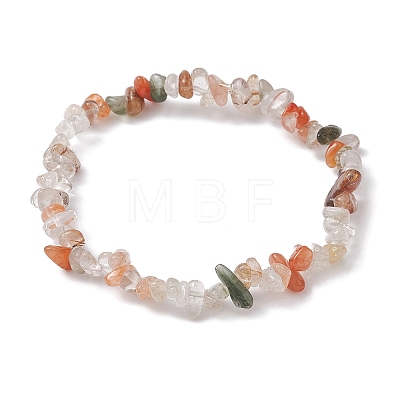 Natural Rutilated Quartz Chips Beaded Stretch Bracelets for Women BJEW-JB10046-14-1