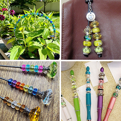 68Pcs 17 Colors Transparent Glass European Beads GPDL-SW0001-02-1