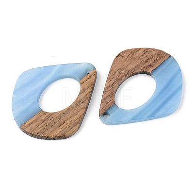 Opaque Resin & Walnut Wood Pendants RESI-S389-016A-C01-1