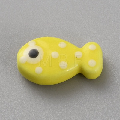 Handmade Porcelain Beads PORC-WH20001-02G-1