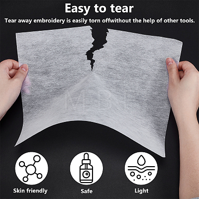 300Pcs Non-woven Fabric Tear Away Machine Embroidery Stabilizer DIY-WA0001-26-1