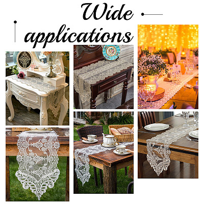 Polyester Lace Table Runners AJEW-WH0248-533B-1