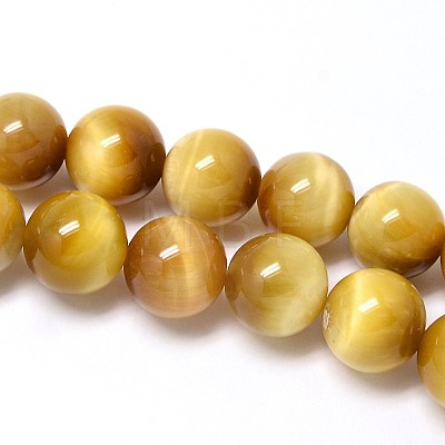 Natural Gold Tiger Eye Beads Strands X-G-C076-4mm-1AA-1