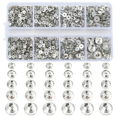 1100Pcs 5 Styles Faceted Transparent Glass Beads GLAA-YW0005-74-1