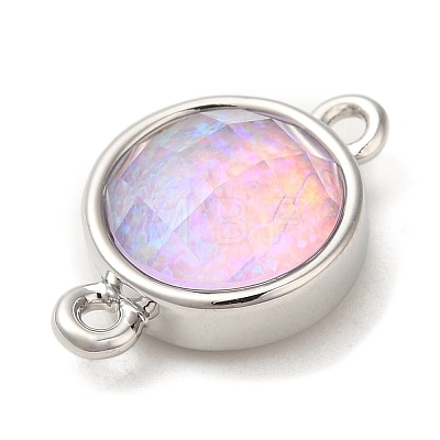 Synthetic Opal Connector Charms KK-S370-05P-1