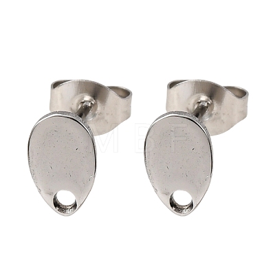 Non-Tarnish 304 Stainless Steel Stud Earring Findings STAS-R063-38-1