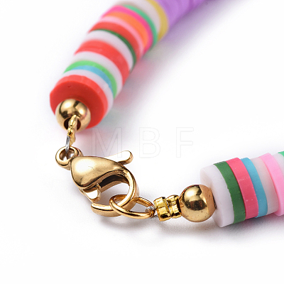 Eco-Friendly Handmade Polymer Clay Heishi Beads Bracelets BJEW-JB04480-1