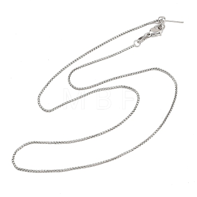 1MM Brass Box Chain Adjustable Slider Necklaces KK-H533-10B-P-1
