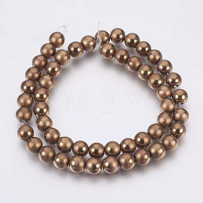Electroplate Non-Magnetic Synthetic Hematite Beads Strands G-F585-A-8mm-1