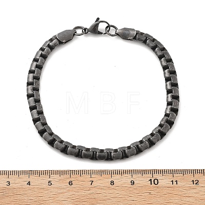 304 Stainless Steel Box Chains Bracelets for Women Men BJEW-A031-04A-AS-1