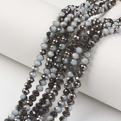 Electroplate Opaque Glass Beads Strands EGLA-A034-P6mm-P-1