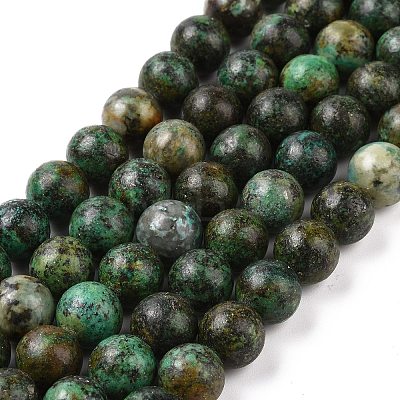 Natural African Turquoise(Jasper) Beads Strands X-TURQ-G037-10mm-1