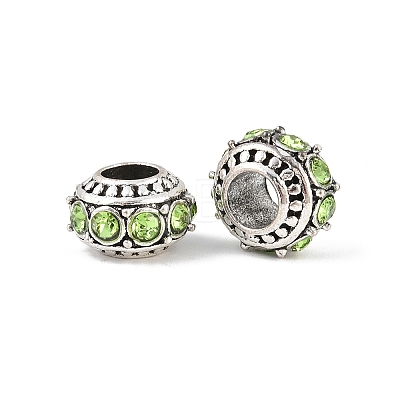 Alloy Rhinestone European Beads MPDL-R036-01F-1