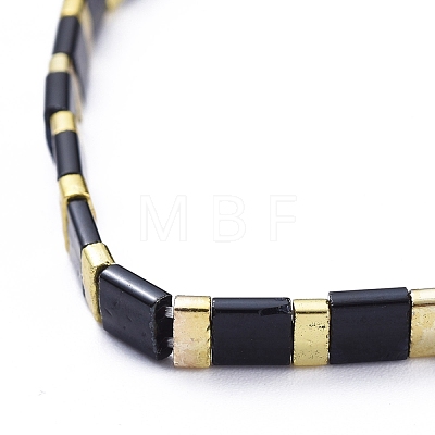 Rectangle Glass Seed Beads Stretch Bracelets BJEW-JB05297-01-1